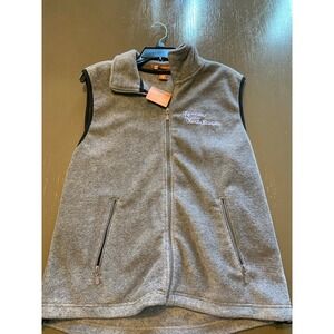 Harriton Mens Gray Fleece Full Zip Vest Kansas Circuit Champion Small NWT